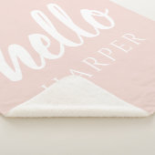 パモダンステルミニマルピンクハローとお名前 シェルパブランケット (3/4)