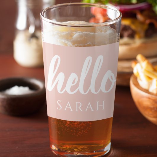 パモダンステルミニマルピンクハローとお名前 タンブラーグラス