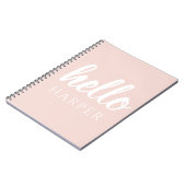 パモダンステルミニマルピンクハローとお名前 ノートブック (左側)