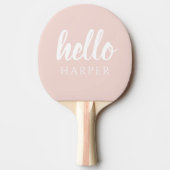 パモダンステルミニマルピンクハローとお名前 卓球ラケット (正面)