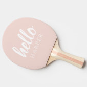 パモダンステルミニマルピンクハローとお名前 卓球ラケット (横)