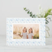 パモダンステル葉ス写真文字カスタムクリスマス シーズンカード (スタンド正面)