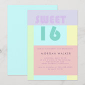 パモダンステル |Sweet sixteen誕生日招待状 招待状 (正面/裏面)