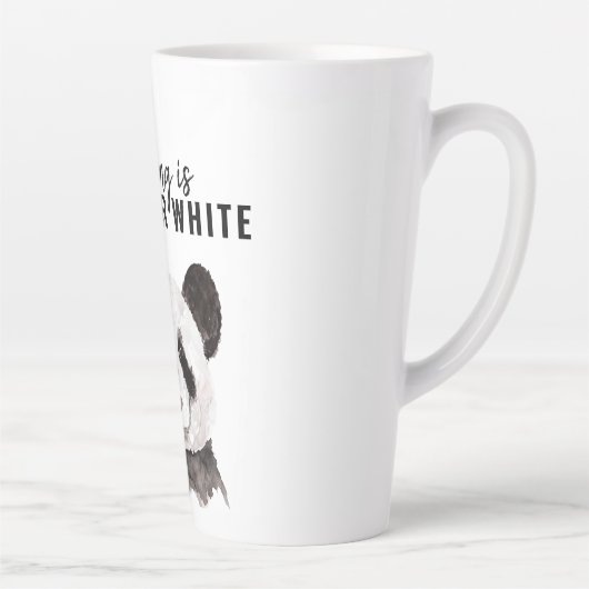 パモダンンおもしろいダ白黒引用文 カフェラテマグ (右)