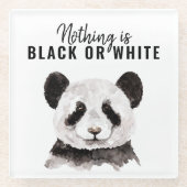 パモダンンおもしろいダ白黒引用文 ガラスコースター (正面)