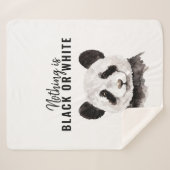 パモダンンおもしろいダ白黒引用文 シェルパブランケット (正面(横))