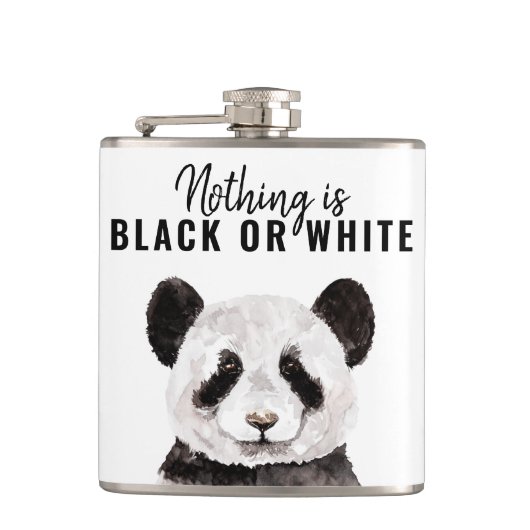 パモダンンおもしろいダ白黒引用文 フラスク (正面)