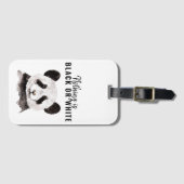 パモダンンおもしろいダ白黒引用文 ラゲッジタグ (正面横)