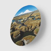 パヤチャラス火山 ラウンド壁時計 (傾斜)