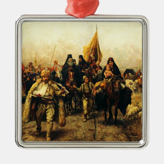 パヤ・ヨヴァノヴィッチによる「セルビア人の大移動」 美術品 メタルオーナメント (正面)