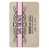 パライ縁どンSave the Date Magnets, Pink マグネット (縦)