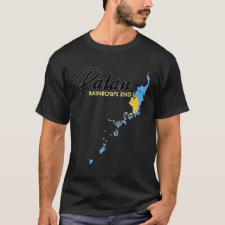 パラオのパラオ国旗の地図 Tシャツ