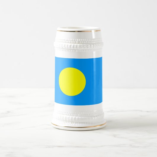 パラオの国旗 ビールジョッキ (中央)