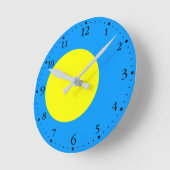 パラオの国旗 ラウンド壁時計 (傾斜)