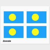 パラオの国旗 長方形シール (シート)