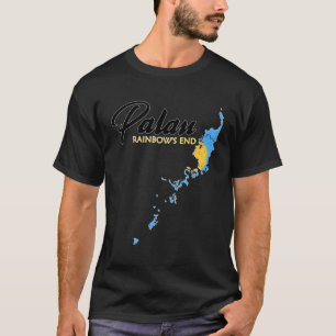 パラオの旗 パラオの地図 Tシャツ