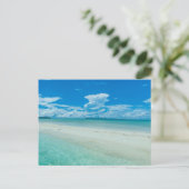 パラオの青い熱帯の海の風景 ポストカード (スタンド正面)