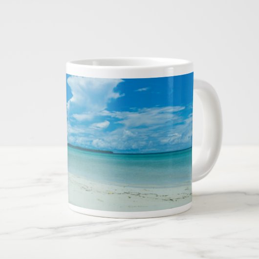 パラオの青い熱帯海の風景 ジャンボコーヒーマグカップ (正面右)