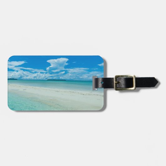 パラオの青い熱帯海の風景 ラゲッジタグ (正面横)