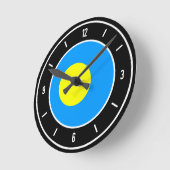 パラオエレガント国旗 ラウンド壁時計 (傾斜)