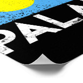 パラオ動揺して旗メンズウィメンズキッズ愛国的 ポスター (角)