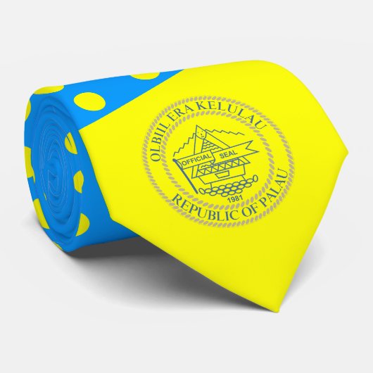 パラオ国旗とシール、パラオ国旗 ネクタイ (ロール)