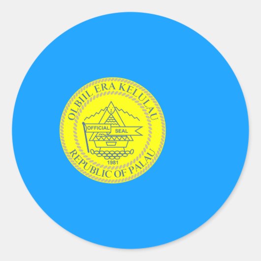パラオ国旗とシール、パラオ国旗 ラウンドシール (正面)