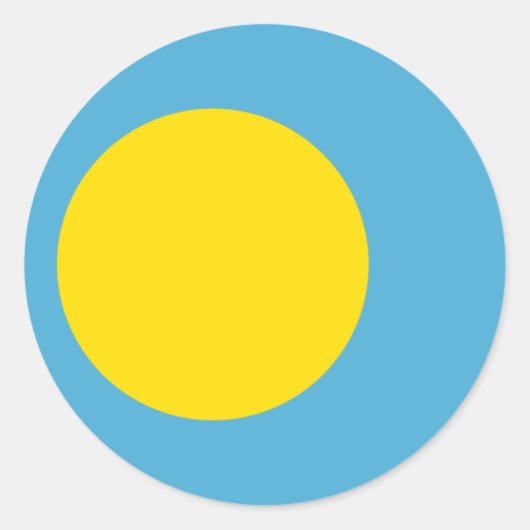 パラオ国旗のステッカー ラウンドシール (正面)