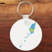 パラオ国旗の地図 キーホルダー (正面)