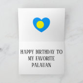 パラオ国旗の愛国的誕生日 カード (内部)