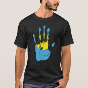 パラオ国旗の手の男性女性の子供 Tシャツ