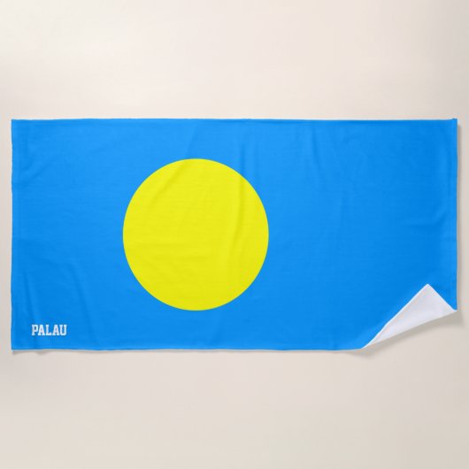 パラオ国旗の華やかな愛国心 ビーチタオル (正面)