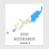 パラオ国旗魅力的国の地図 シール (シート)