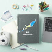 パラオ国旗魅力的国の地図 シール (iPadカバー)