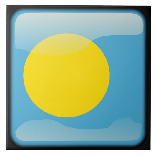 パラオ国旗 タイル (正面)