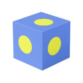 パラオ国旗 フォトキューブ (裏面アングル)