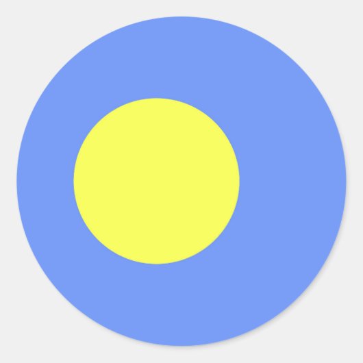 パラオ国旗 ラウンドシール (正面)