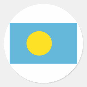 パラオ国旗 ラウンドシール