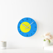 パラオ国旗 ラウンド壁時計 (ホーム)