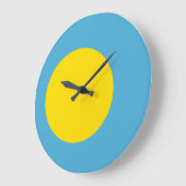 パラオ国旗 ラージ壁時計 (傾斜)