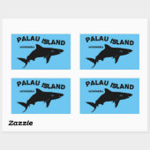 パラオ島スクーバダイビングとサメ 長方形シール (シート)