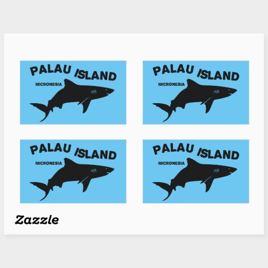 パラオ島スクーバダイビングとサメ 長方形シール (シート)