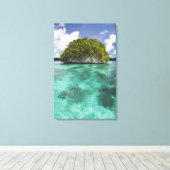 パラオ島，ミクロネシア波の波に注意 キャンバスプリント (インサイチュ (ウッドフロア))