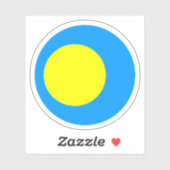 パラオ州旗ラウンドステッカー シール (シート)