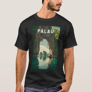 パラオ イラスト 旅行 アート ヴィンテージ Tシャツ