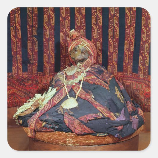 パラカス墓地からのペルーのミイラ スクエアシール (正面)