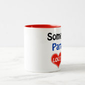 パラグアイにいる誰かが私を愛している ツートーンマグカップ (中央)