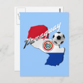 パラグアイのギフトのパラグアイの旗のサッカーボールの地図 ポストカード (正面/裏面)