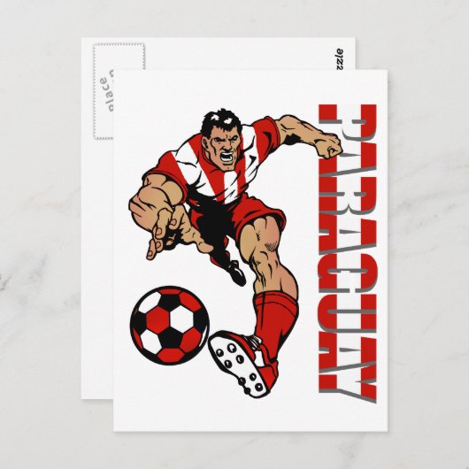 パラグアイのサッカーファンのサッカー選手の贈り物 ポストカード (正面/裏面)