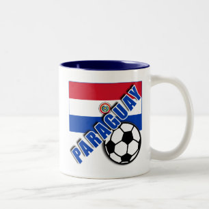パラグアイの世界のサッカーファンのTシャツ ツートーンマグカップ